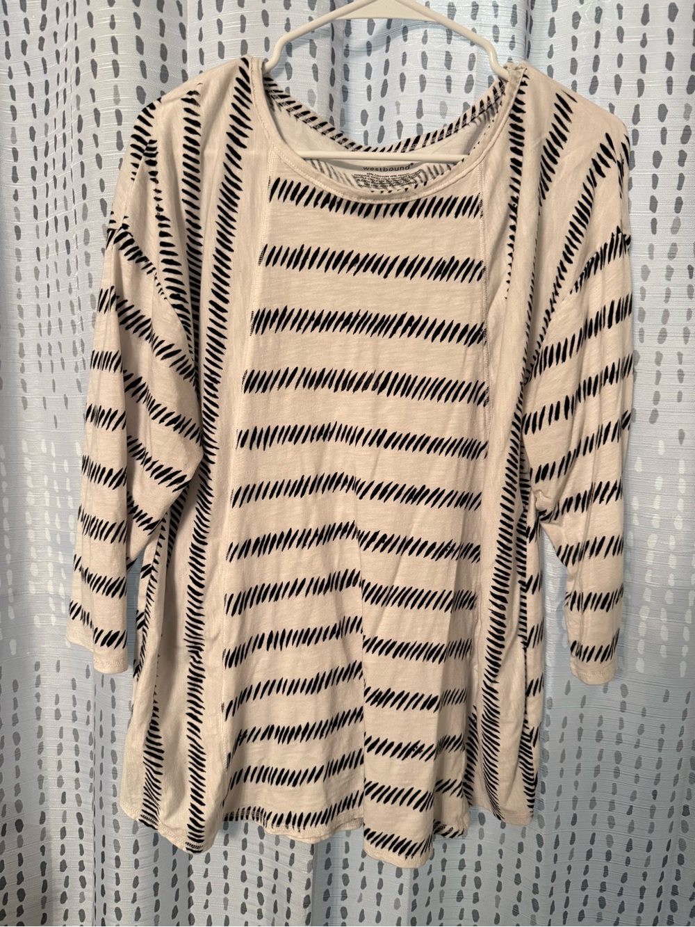Westbound Black & Cream Striped Long Sleeve Tunic
